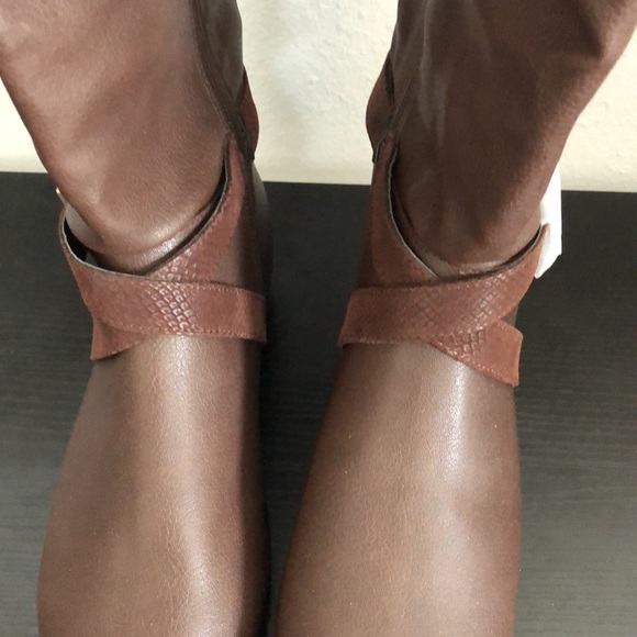 The Arizona Wide Calf Chocolate Riding Boot Sz 11W - Picture 2 of 6